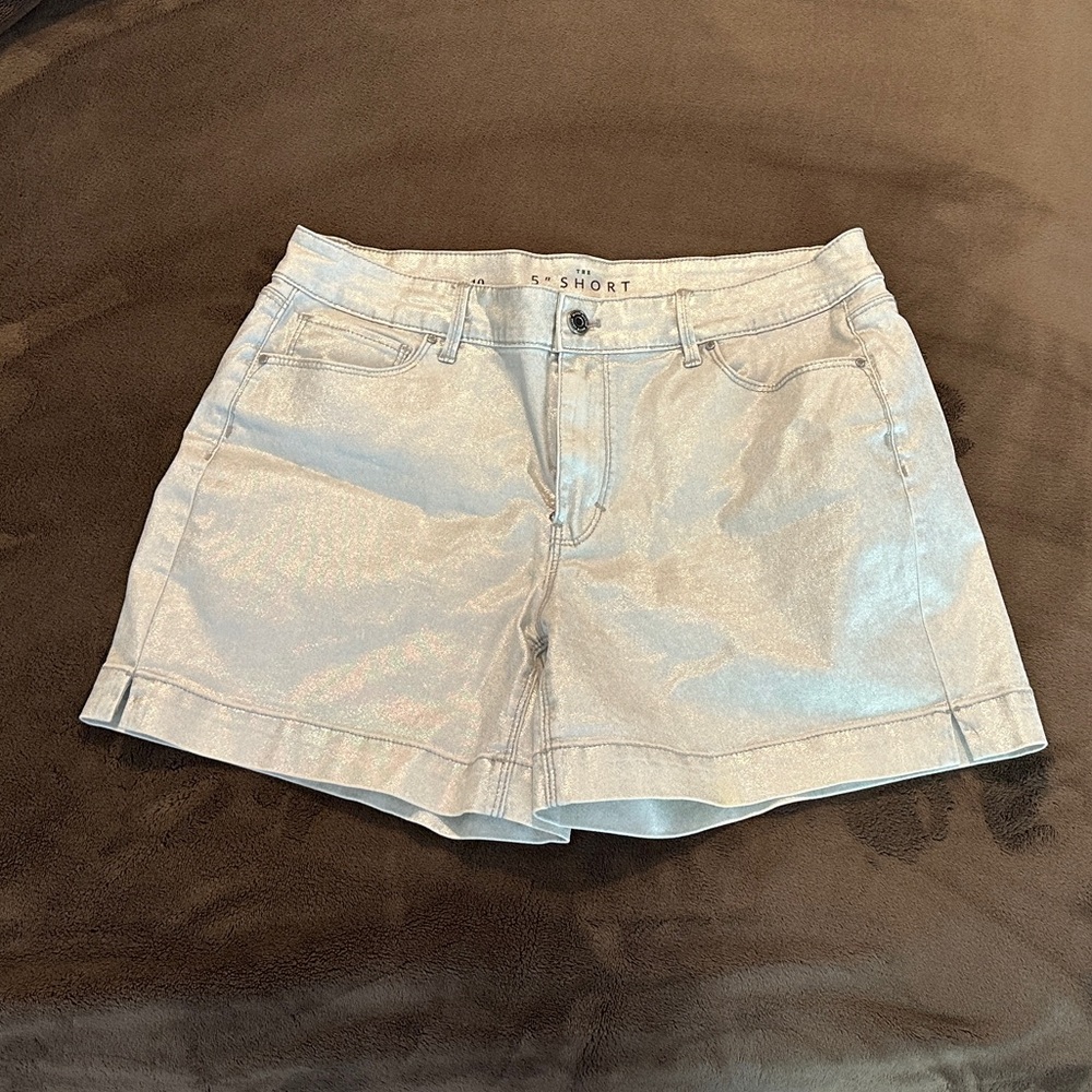 WHBM 5” Women's Silver Shimmer Shorts
